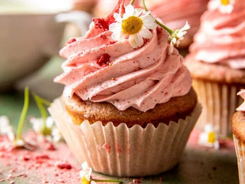 Double Strawberry Cupcakes