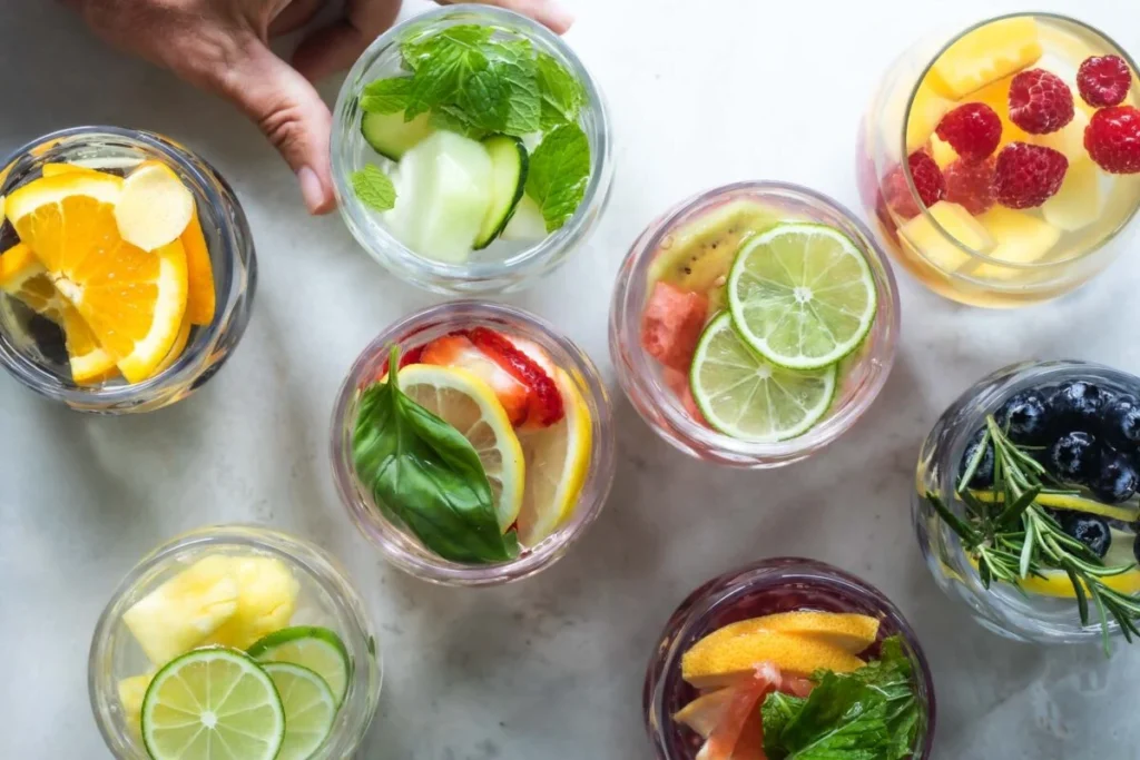 water, unsweetened tea, or fruit-infused water