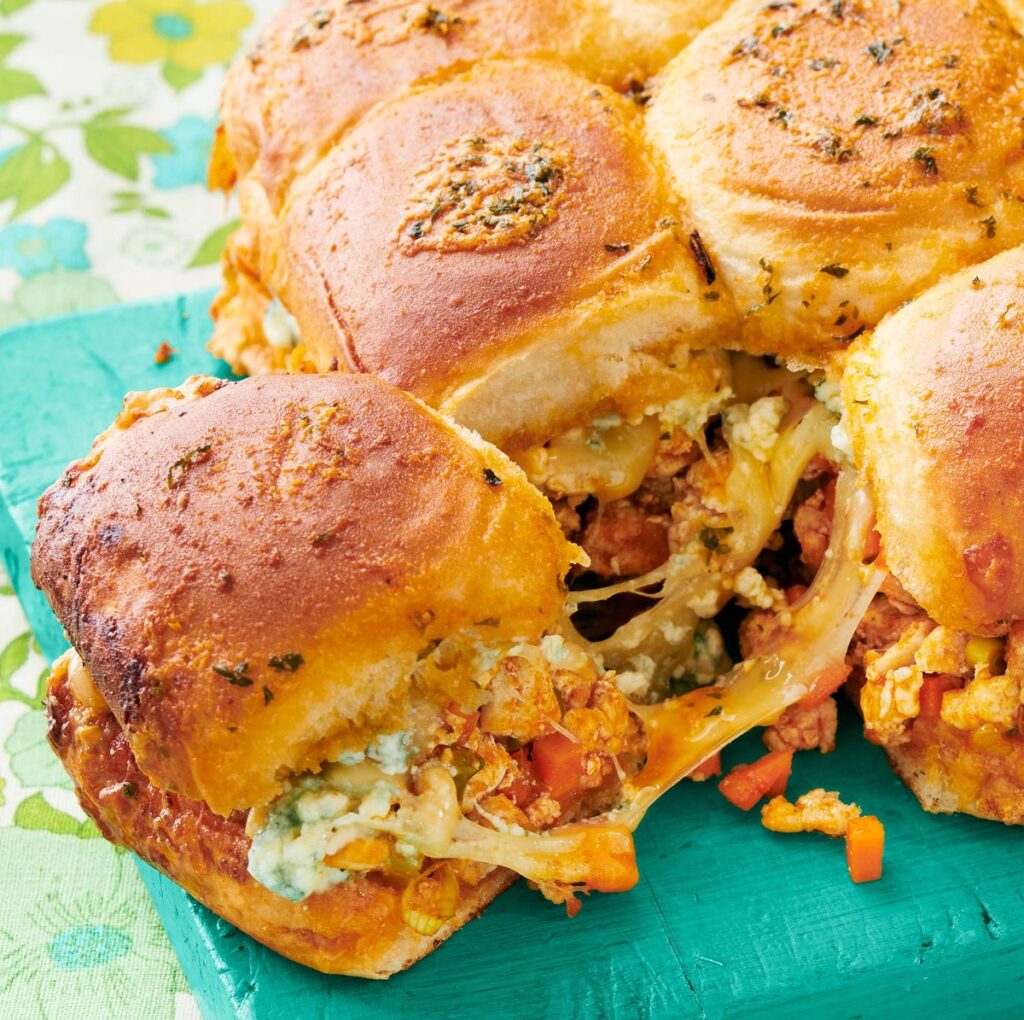 Pull-Apart Buffalo Chicken Sliders: GOOD FOOD FOR GAME DAY