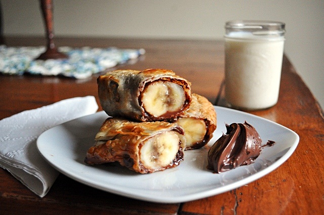 
Chocolate Banana Nutella Rolls