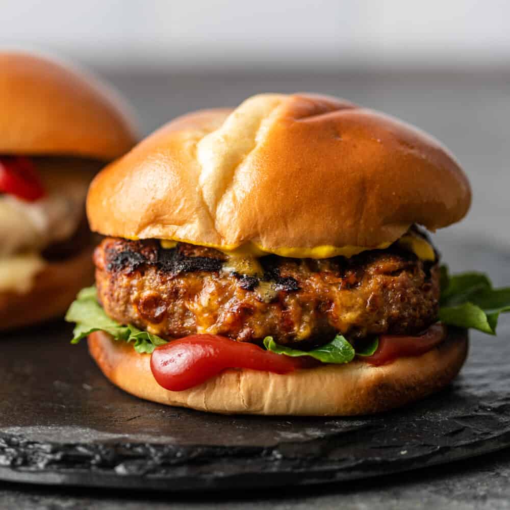 Grilled Chicken or Turkey Burgers: Low-fat game day food