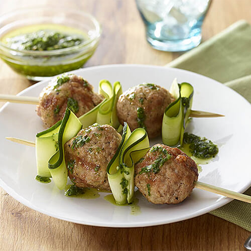 Turkey Meatball Skewers: