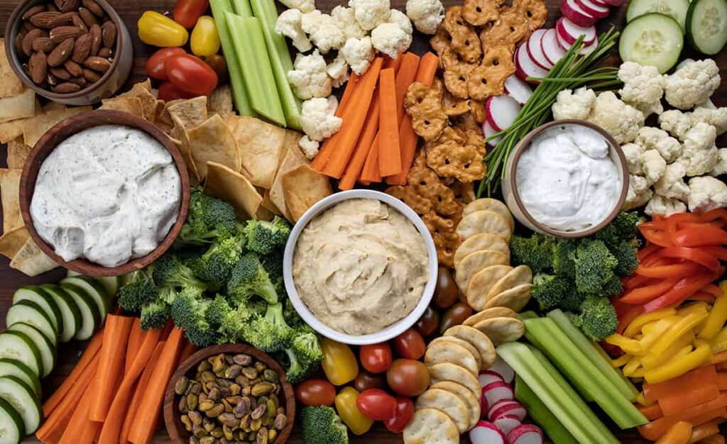 Veggie Tray with Dip: CHEAP FOOD FOR GAME DAY