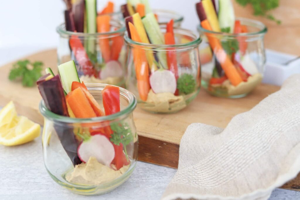 Veggie Cups with Hummus