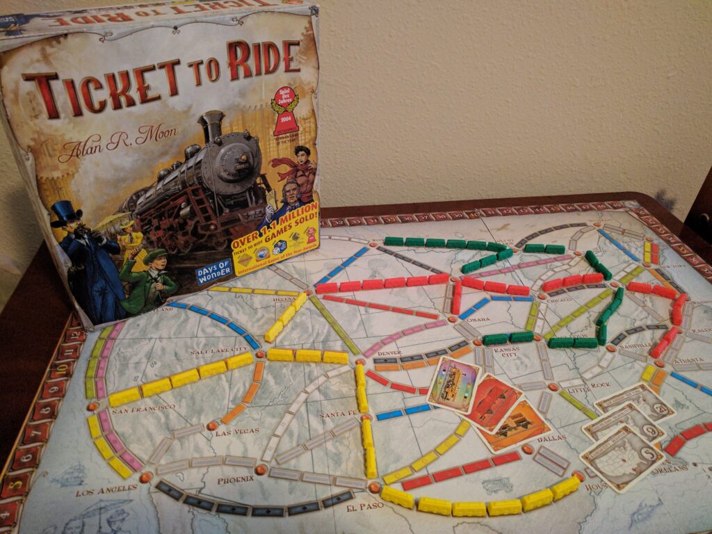 Popular Board Games  for Game Nights Ticket to Ride board game