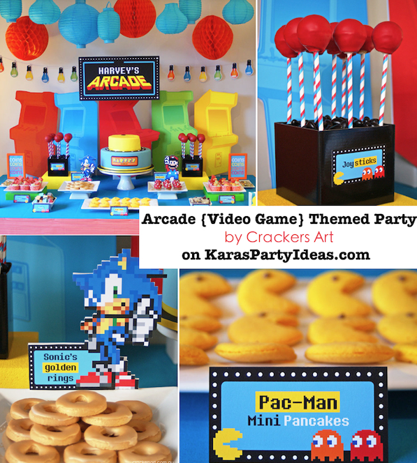 Themed Centerpieces Retro Arcade for  DIY Decorations for a Gaming-Themed Party