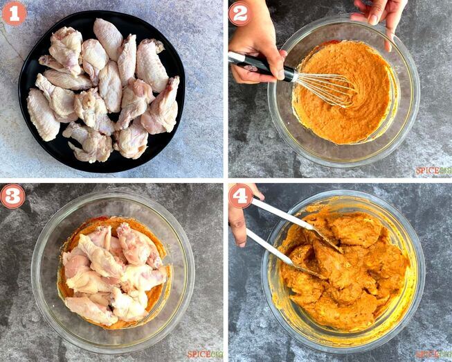 Indian Tandoori Wings step by step