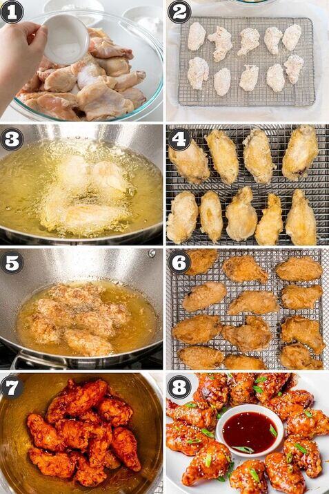 Korean Fried Chicken Wings Cooking Instructions step by step