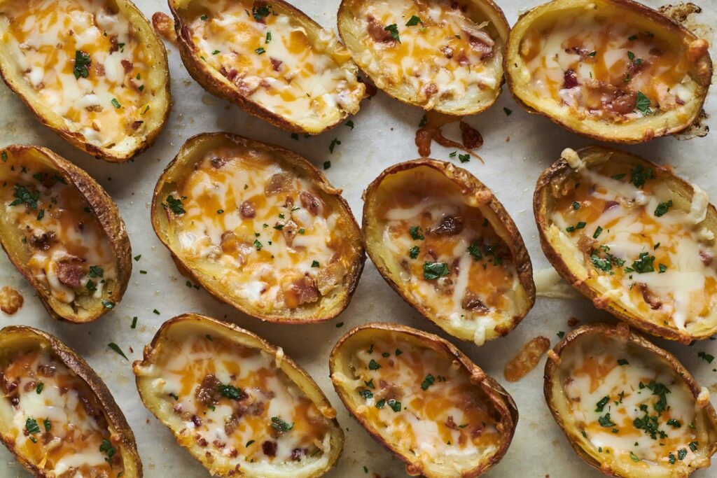 GAME DAY FINGER FOOD RECIPES Crispy Oven Baked Potato Skins