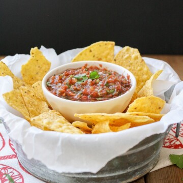 Salsa is a fresh and flavorful dip with chips 